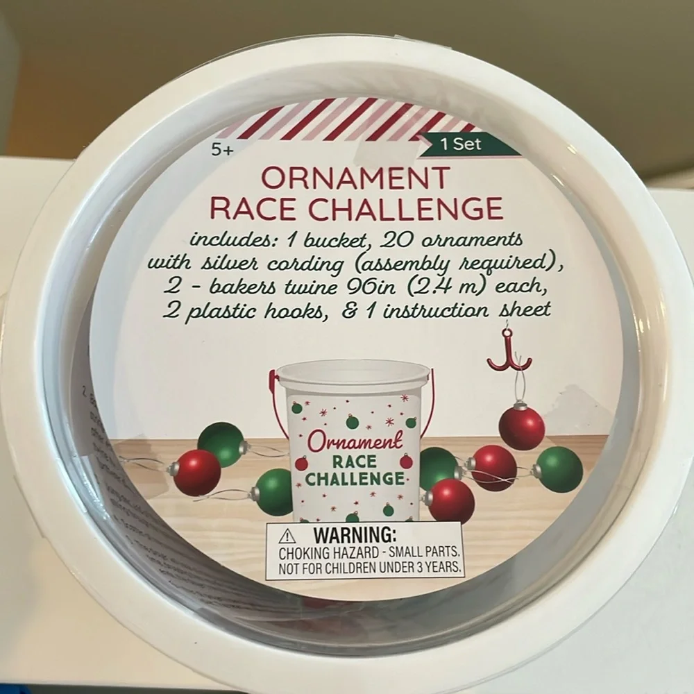 New Target Bullseye Playground Ornament Race Challenge Christmas Pail